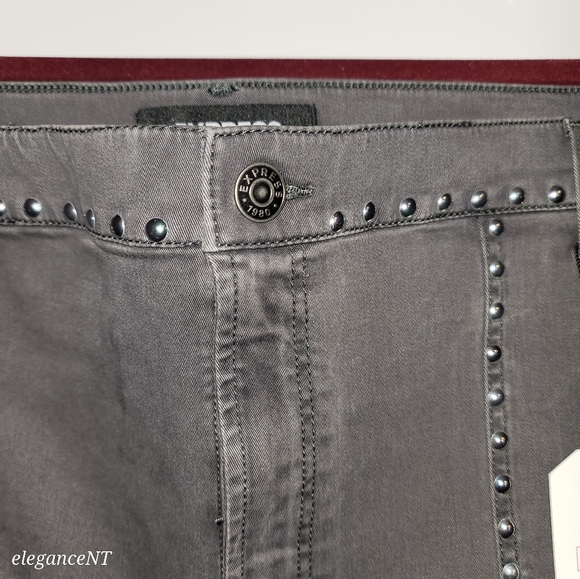 Express High Rise Studded Gray Legging Jeans Sz: 18 NWT - Picture 4 of 6